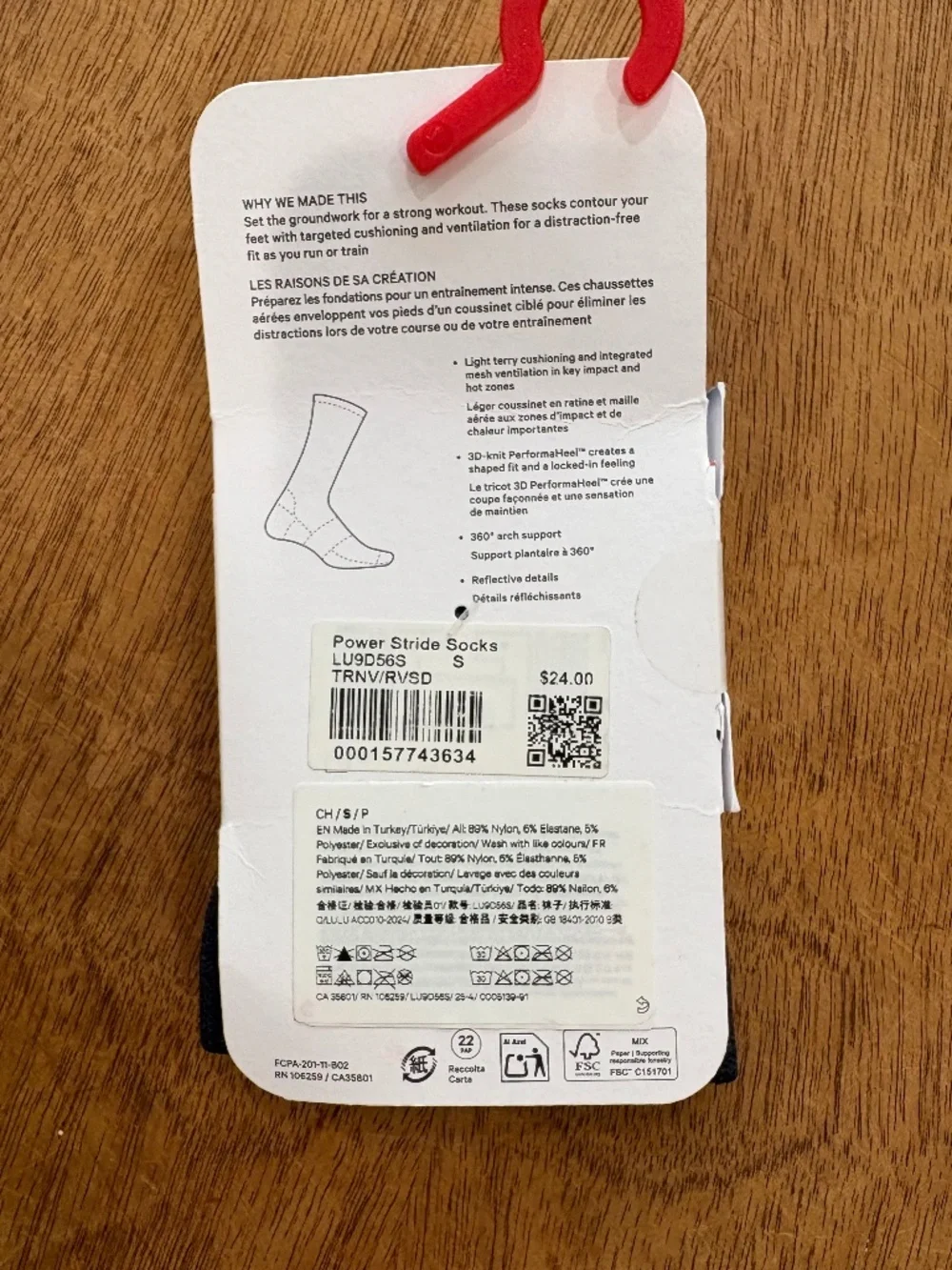Lululemon power stride socks  true navy and Riverside